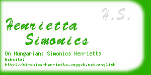 henrietta simonics business card